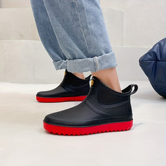 Men Rain Boots Low Top Waterproof Non-Slip Shoes for Outdoor Fishing