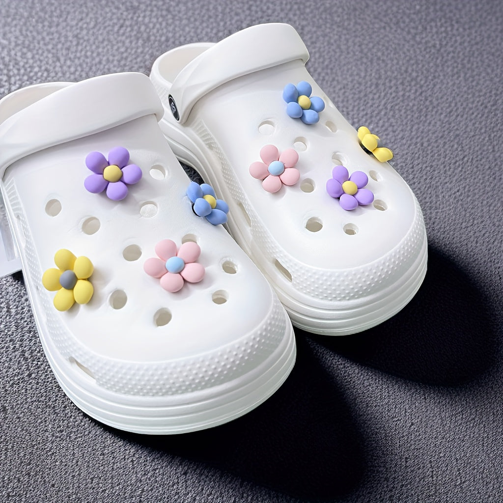 8pcs Flowers Charms for Sandals Girls Women Decoration