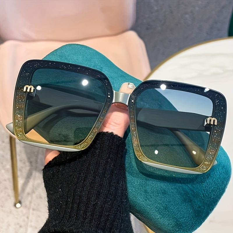 Large Square Sunglasses Mod Letter Beach UV400