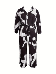 Colorblock Button Up Wide Leg Jumpsuit