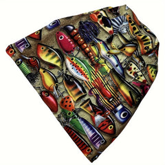 Fishhook Printed Pullover Hat Knitted Winter Beanie Hip Hop Hat