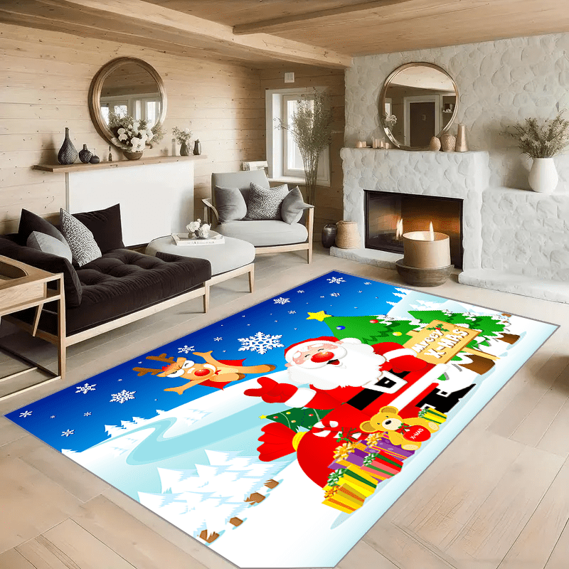 Christmas Carpet Waterproof Anti-Fouling Anti-Slip Washable Farmhouse Dwarf
