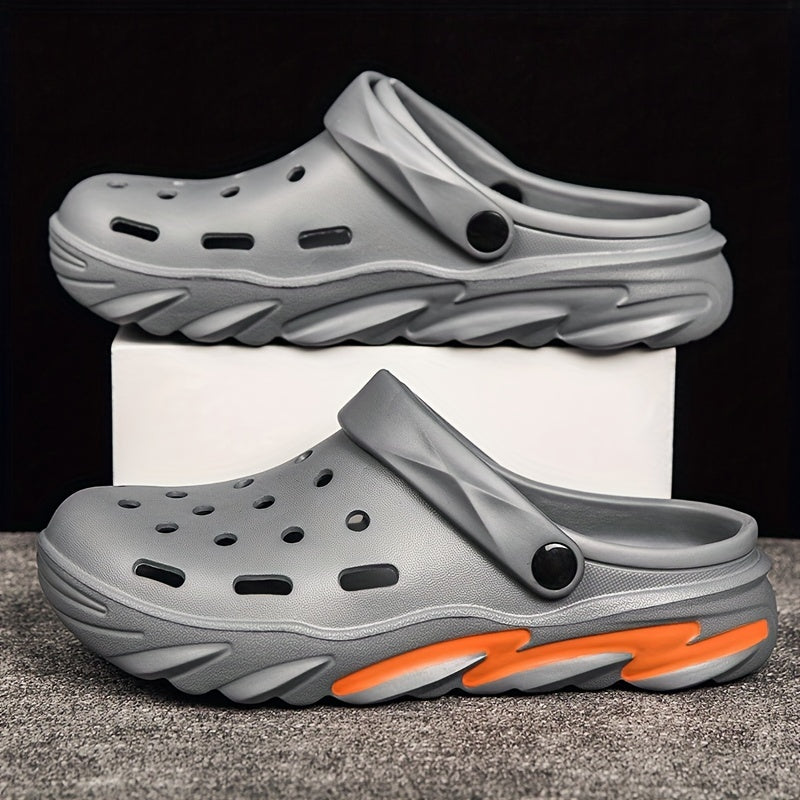 Men's Comfortable Platform Clogs Hollow Out Non Slip Garden Shoes