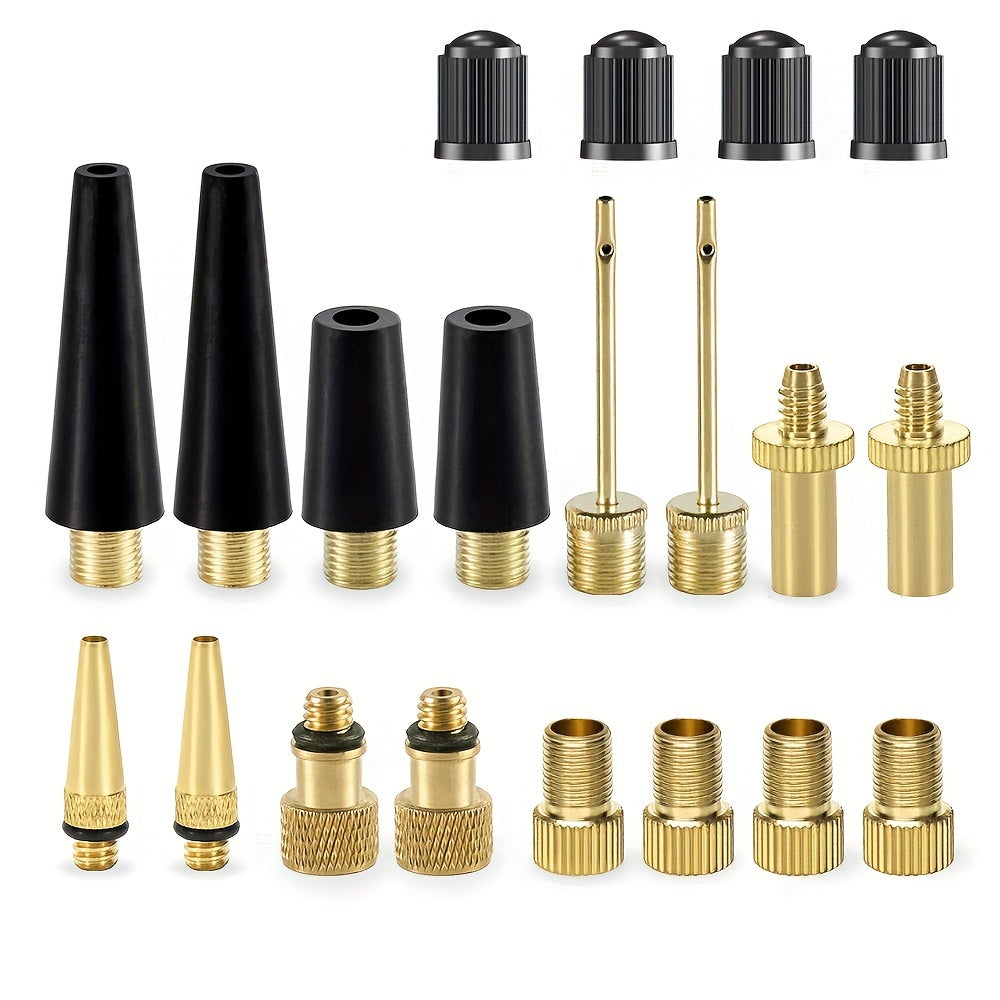 20pcs Bike Valve Adapter Air Pump Inflator Nozzle SV AV DV Accessory