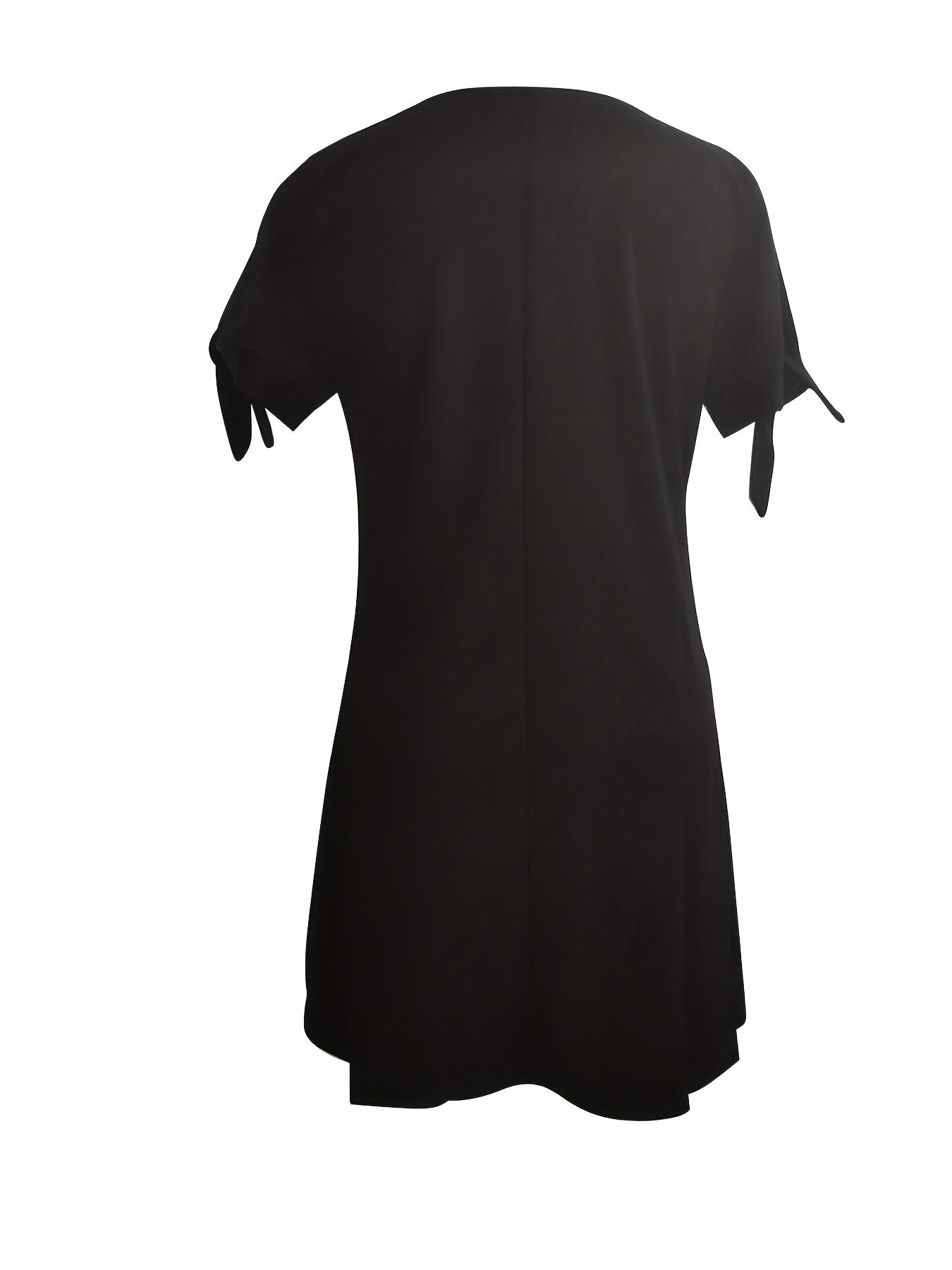 Lace Trim V Neck Dress Short Sleeve Casual Dress For Summer & Spring