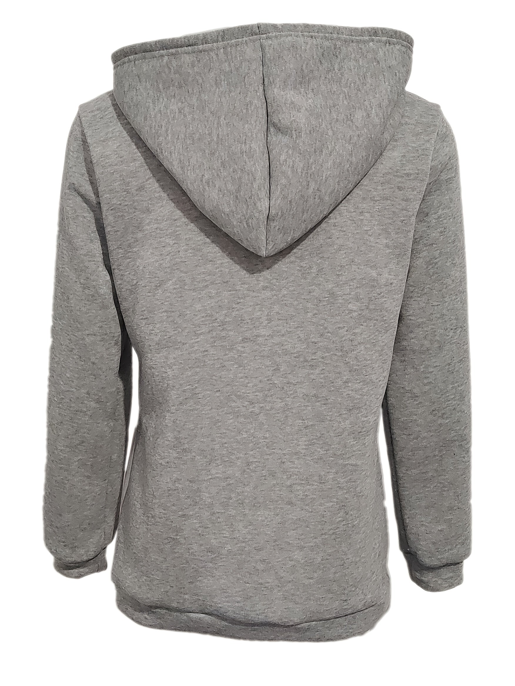 Block Button Hoodie Casual Sweatshirt Women's Clothing