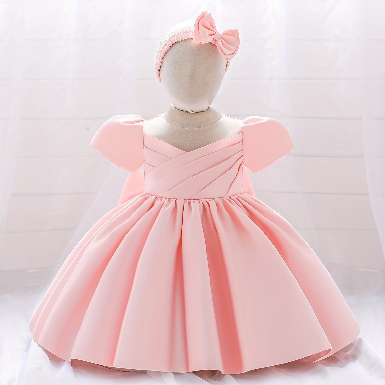 Gorgeous Birthday Wedding Baptism Gown Dress Fairy Girls V Neck Tutu Dress
