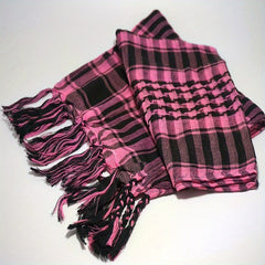 Plaid Tassel Scarf Military Shemagh Tactical Desert Keffiyeh Head Neck Scarf