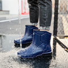 Men's Mid Top Rain Boots Waterproof Non-slip Galoshes