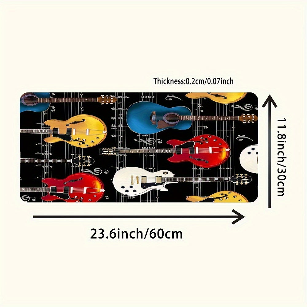 Guitar Pattern Mouse Pad Keyboard Mat Anti Slip Office Desk Accessories