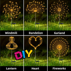 200LED Solar Firework Lights 8Modes Waterproof Solar Outdoor Garden Lights