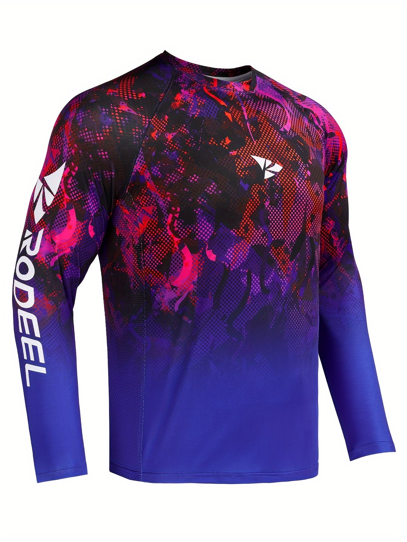 Men's Tie Dye UPF 50 Sun Protection Long Sleeve T-shirt for Outdoor Fishing