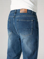 Mens Regular Washed Denim Pants Casual Street Style All Match Jeans