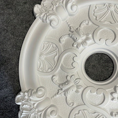 1pc PU Round Carved Lamp Holder Gypsum Ceiling Disc Shape Lamp Plate