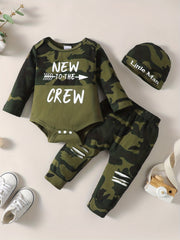 Baby Boy's Camo Suit TO THE CREW Printed Romper & Trousers Set
