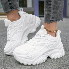Women's Mesh Platform Sneakers Casual Lace Up Shoes