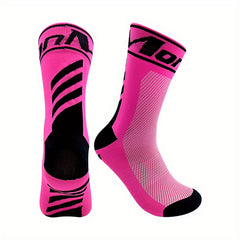 Breathable Cycling Socks Unisex Men Women Mid Calf Sports