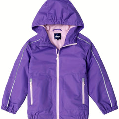 Kids Waterproof Hooded Jacket Athletic Thermal Fleece