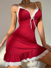 Lace Slip Nightdress V Backless Sleep Dress Women's Sleepwear