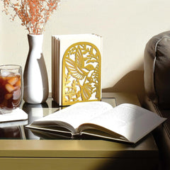 Carved Bird Metal Bookends for Student Desktop Storage
