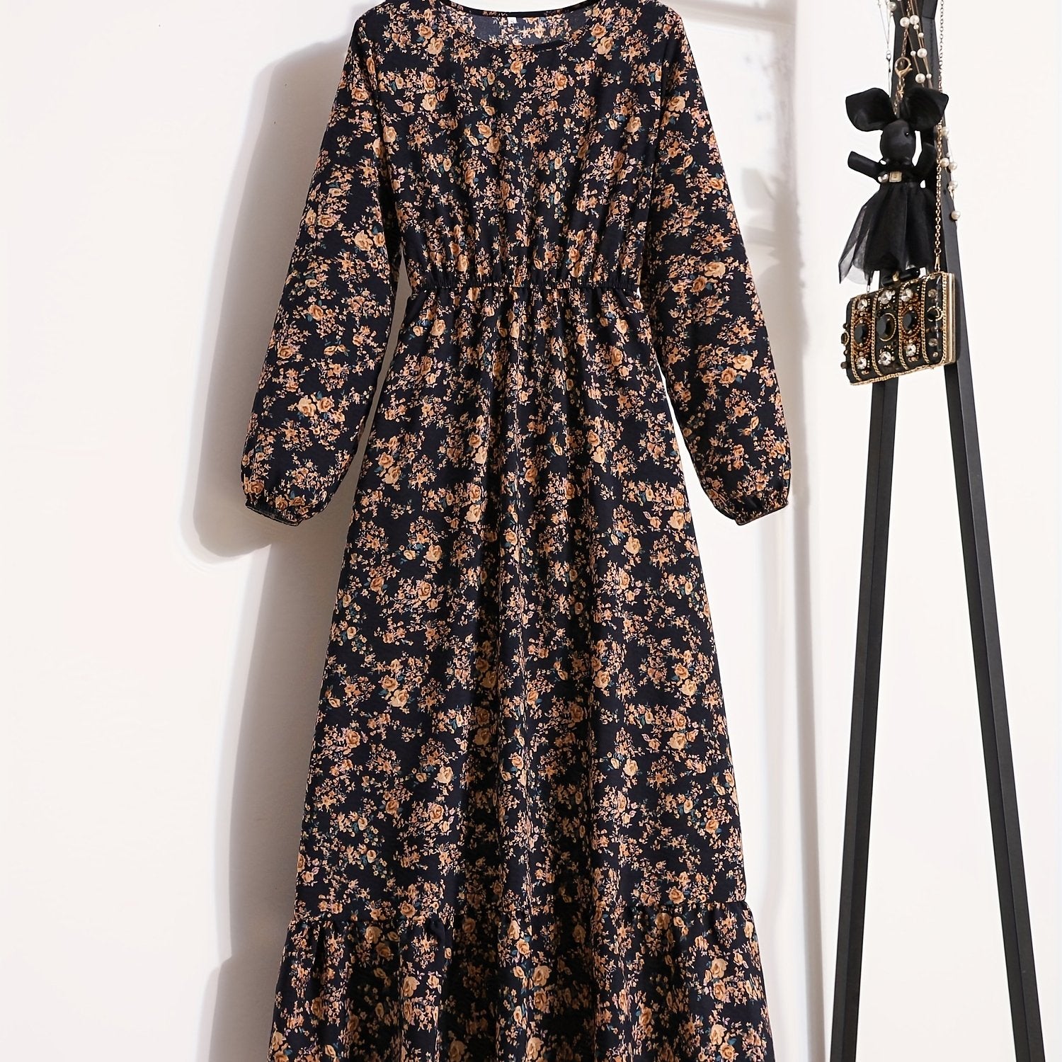 Floral Print Long Sleeve Dress for Women