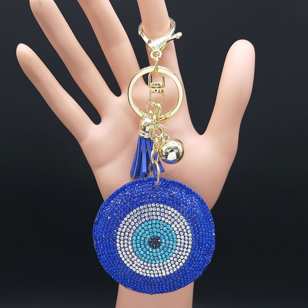 Vintage Turkey Crystal Keychain Bag Charm