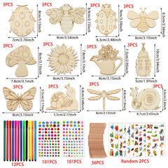 Wooden Animal Crafts Set for Kids - 288pcs Creative Toy