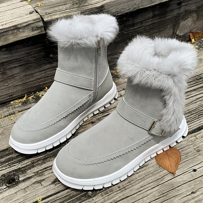 Women's Plush Lined Snow Boots Winter Warm Flat Outdoor Boots