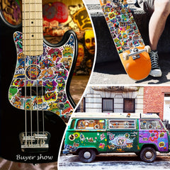 100pcs Hip Hop Psychedelic Stickers for Notebook Mobile Phone Case Bicycle Kids
