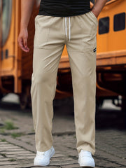 Men's Straight Leg Drawstring Work Pants Classic Waist Joggers