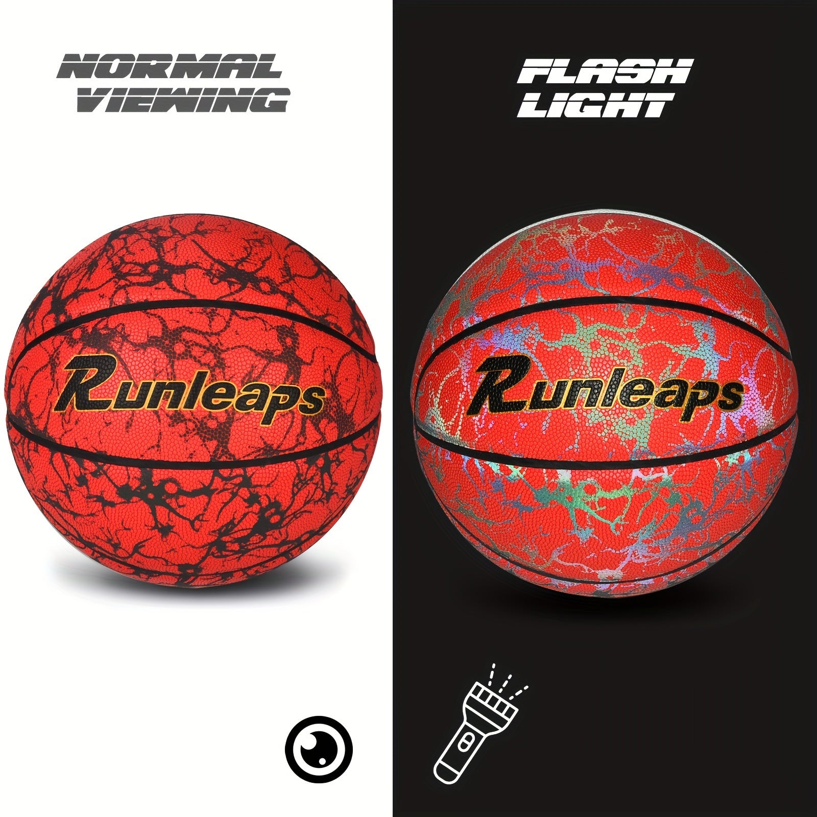 1pc No 7 Luminous Reflective Basketball PU High Rebound