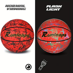 1pc No 7 Luminous Reflective Basketball PU High Rebound