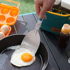 Stainless Steel Foldable Spatula for Outdoor Camping & Hiking