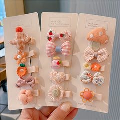 Girls' Bow Flower Mushroom Heart Hair Clips