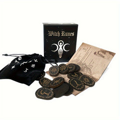 Witch Rune Board Game Set with 13 Runes and 1 Blank Rune