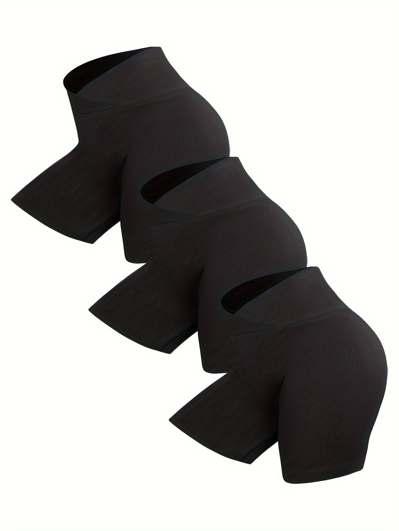 3pcs Cross Waist Sports Shorts for Women