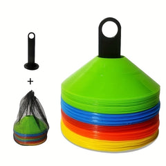 Soccer Training Equipment Cones & Marker Discs Set with Mesh Bag