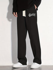 Brooklyn NY Cotton Sweatpants Men s Casual Solid Loose Fit Slightly Stretch