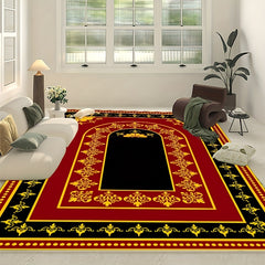 Large Vintage Floral Prayer Rug Non Slip, Machine Washable Cashmere Floor Mat