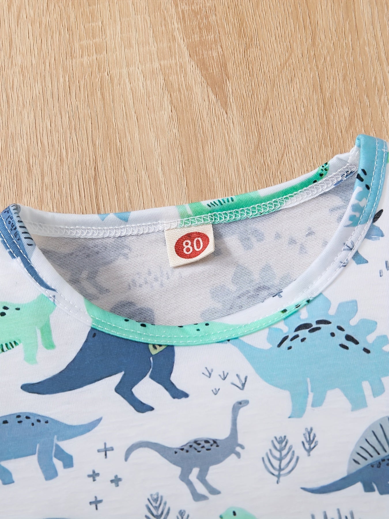 Boys Dinosaur Print Casual Outfit T-shirt & Shorts Set
