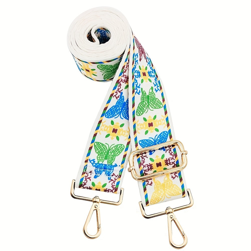 Butterfly Pattern Bag Strap Replacement Wide Shoulder Bag Strap DIY