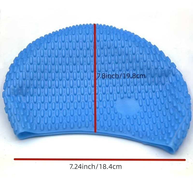Adult Waterproof Silicone Swimming Cap Elastic Pool Cap