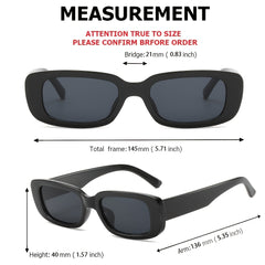 Classic Square Sunglasses Vintage Travel Small Rectangle Sun Glasses