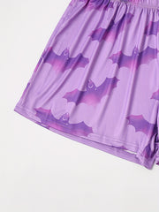 Ombre Bat Print Lounge Shorts