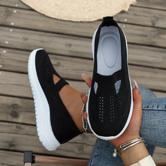 Women's Breathable Knit Slip-On Sneakers Lightweight Casual Shoes