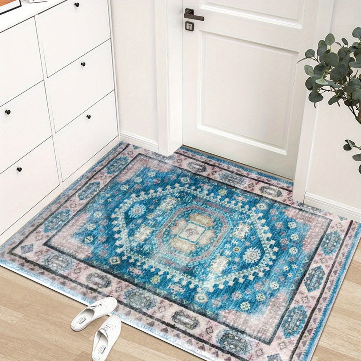 Vintage Persian Area Rug Distressed Boho Carpet