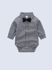 Baby Boys Triangle Shirt Romper Gentleman Jumpsuit