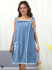 Soft Coral Fleece Nightdress with Pockets
