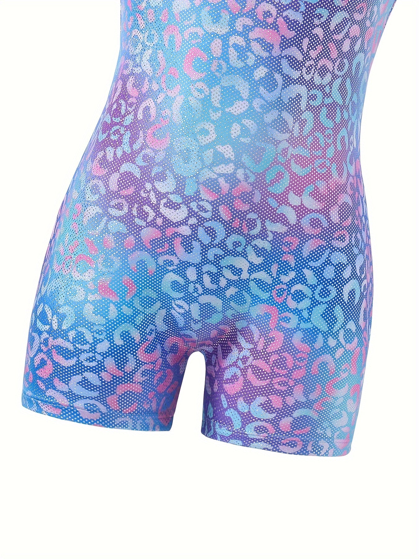 Leopard Print Gymnastics Suit Girls Dance Leotard