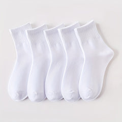 5 Pairs Kids Breathable Sports Socks for Spring Autumn